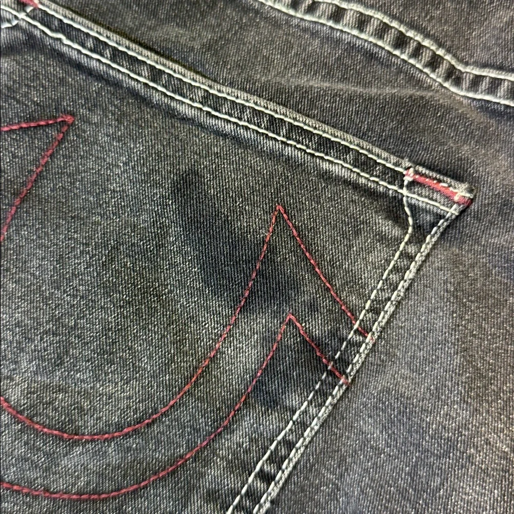 True Religion mens 36x28 charcoal gray Geno relaxed slim fit denim jeans